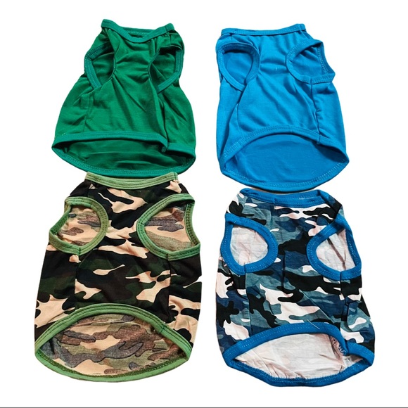 4 Piece Solid And Camouflage Dog Clothes Small - Picture 10 of 10
